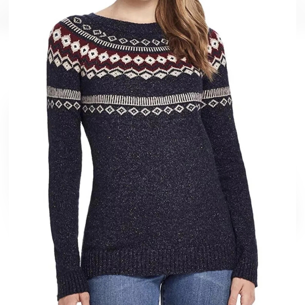 Original Weatherproof Vintage Women's Fair Isle Knit Sweater Size Small